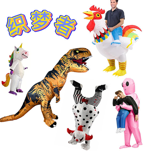 Inflatable Dinosaur Alien Unicorn Rooster Grim Reaper Costume for Halloween Party Cosplay