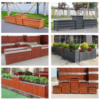 Outdoor Aluminum Alloy Planter Box Combination Municipal Road Planting Box Courtyard Vegetable Garden Stainless Steel Metal