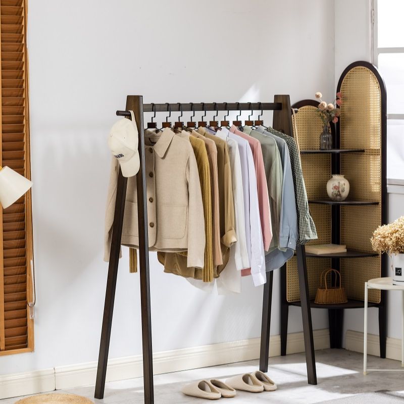 Wall-Mounted Garment Rack with Storage Shelf and Hanging Rod for Entryway Bedroom
