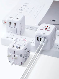 Universal Travel Adapter with Dual USB Ports for International Use