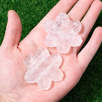 Natural White Crystal Snowflake Carving Ornament for DIY Christmas Decoration