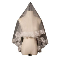 Gothic Lolita White Lace Veil & Gloves Set for Halloween Cosplay