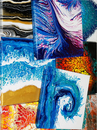 Fluid Art Pouring Paint Set with Silicone Oil for DIY Canvas Painting