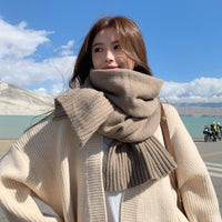 Korean Style Knitted Faux Cashmere Scarf for Men and Women