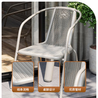 Wrought Iron Outdoor Table and Chair Set Rattan Balcony Small Garden Courtyard Coffee Table Three-Piece Set Modern Minimalist