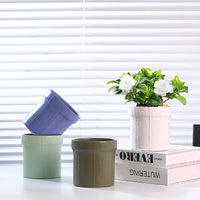 Miniature Matte Ceramic Orchid Planter, Oval Desktop Pot, Glazed Finish, No Drainage Hole