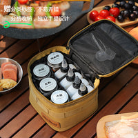 Portable Outdoor Seasoning Kit with Oil Bottles and Spice Jars for Camping BBQ