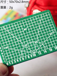 Miniature Dollhouse Study Supplies Set - Cutting Mat, Rulers, Caliper for OB11 Dolls