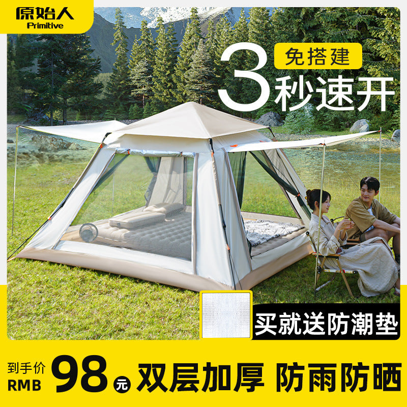 Automatic Pop-Up Camping Tent for Outdoor Overnight Stays, Portable and Rainproof