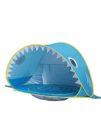 Automatic Pop-Up Kids Beach Tent with UV Protection - Portable Shark Design Play Tent