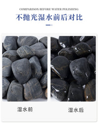 Black Polished Pebble Stones for Garden Landscaping and Paving