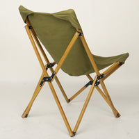 Portable Aluminum Alloy Folding Camping Chair with Canvas Seat and Shoulder Strap