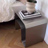 Light Luxury Metal Nightstand, Stainless Steel Modern Minimalist Sofa Side Table, Small End Table for Living Room Bedroom Bedside Storage Rack