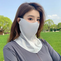 Ice Silk UV Protection Face Mask with Neck Gaiter for Summer Outdoor Activities