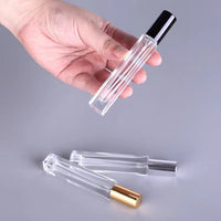 10ml Portable Square/Round Glass Perfume Atomizer Bottle with Press Spray
