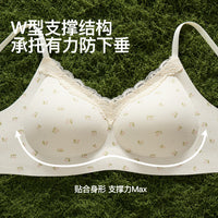 Floral Lace Wireless Bra for Small Busts, Gathered Support, Anti-Sagging