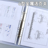 Translucent A3/8K Horizontal/Vertical 4-Hole Ring Binder for Art and Document Storage