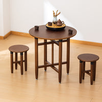 Foldable Round Coffee Table and Stool Set for Living Room Balcony Outdoor Use