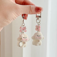 Christmas Snowflake Keychain with Bow Bear Charm for Bags and Phones