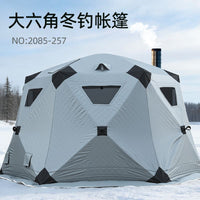 Insulated Hexagonal Ice Fishing Tent for Extreme Cold Weather Camping