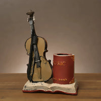 Creative Retro Light Luxury Saxophone Violin Pen Holder Desk Organizer