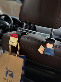 Cute Cartoon Car Seat Headrest Hooks for Bags, Groceries, and Storage