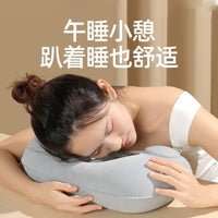 Press Inflatable U-Shaped Neck Pillow for Travel, Car, and Airplane with Storage Bag