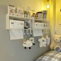 Wall-Mounted Bedside Storage Box for Dorm Rooms - No-Drill Adhesive Shelf Organizer
