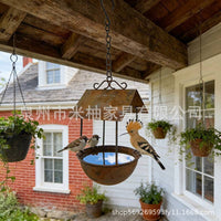 Rustic Iron Hanging Bird Feeder for Outdoor Garden & Patio Decor