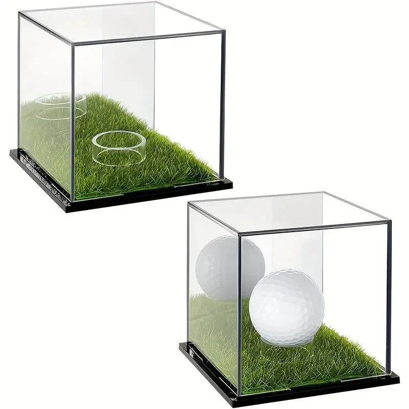 Acrylic Baseball Display Case with Green Base for Softball Collection