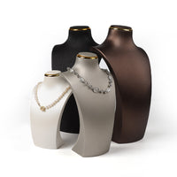 PU Leather Bust Necklace Display Stand Jewelry Mannequin Holder
