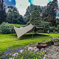 Outdoor Stretch Tent Large Tensile Membrane Canopy Sunshade Rainproof Camping Leisure Tent Easy Setup Family Version
