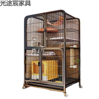 Indoor Multi-Level Cat Cage with Litter Box and Accessories for Small Spaces