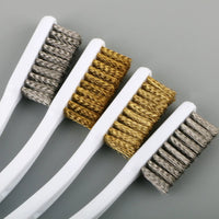 3-Row Wood Handle Wire Brush for Cleaning, Polishing, and Rust Removal