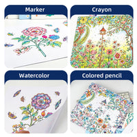12-Page Creative DIY Coloring Book for Students, Opaque Drawing Book, Mystery Garden Theme