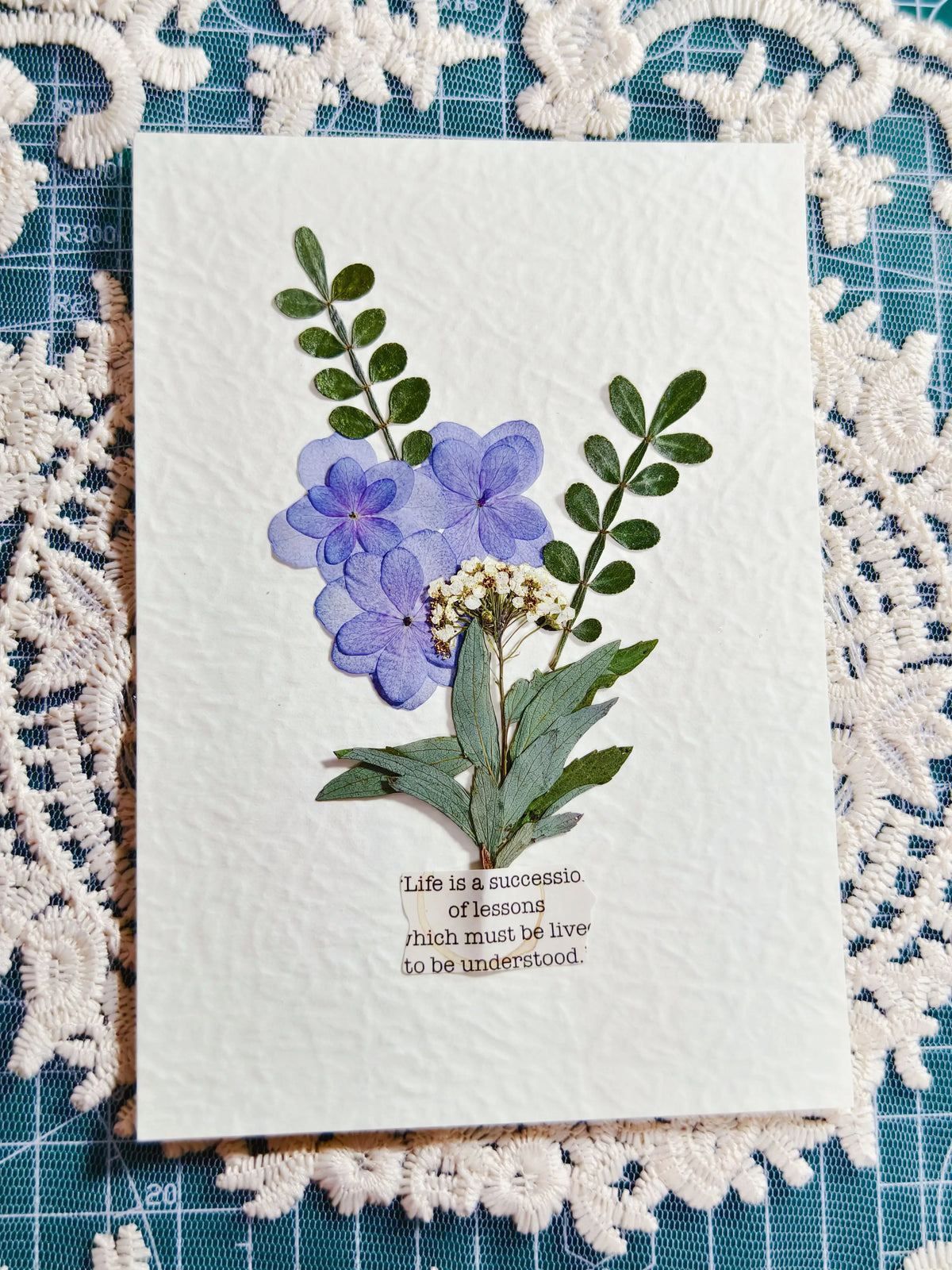 Dream Garden Handmade Pressed Real Flower Birthday Wedding Vow Gift Card