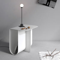 Light Luxury Metal Nightstand, Stainless Steel Modern Minimalist Sofa Side Table, Small End Table for Living Room Bedroom Bedside Storage Rack