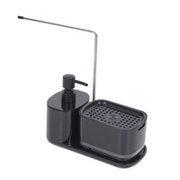Upgraded Manual Press Soap Dispenser with Sponge Holder for Kitchen Countertop
