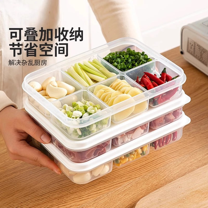 Refrigerator Food Storage Containers with Dividers for Meal Prep and Freezer Organization