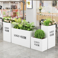 Black Stainless Steel Metal Planter Box, Freestanding Outdoor Rectangular Planter for Patio & Garden Plants, Modern Design