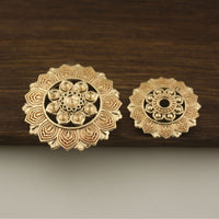 Vintage Style Lotus Charm Pendant for Hairpins and Jewelry Making, Cast Copper Gold/Silver Tone