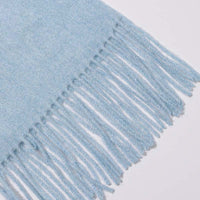 Unisex Silver Velvet Wool Cashmere Scarf Shawl for Autumn Winter