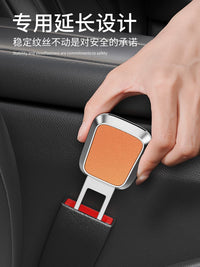 Car Seat Belt Extender Buckle with Nappa Leather Texture, 2-Pack