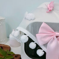 Lace Dust Cover for Rice Cooker & Coffee Machine, Decorative Appliance Cover with Bowknot