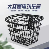 Universal Electric Bicycle Basket with Lid, Front/Rear Mount, Large Capacity, for E-bikes and Bicycles