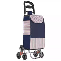 Foldable Stair Climbing Shopping Cart with Wheels and Seat Option
