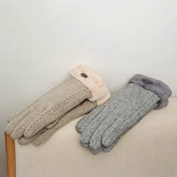 Women's Winter Warm Touchscreen Wool Gloves for Cycling and Driving
