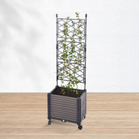 Outdoor Wooden Planter Box with Trellis for Climbing Plants