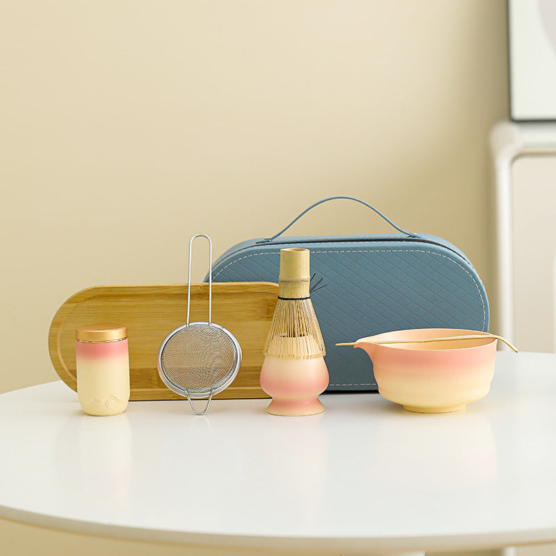 Japanese Matcha Tea Ceremony Set with Whisk and Bowl