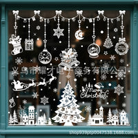 Christmas Static Window Clings - Santa, Snowman, Reindeer Decals for Holiday Decoration